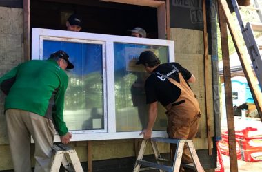 Installing Passive House Window in Cabin
