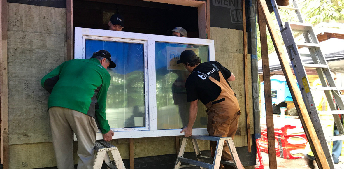 Installing Passive House Window in Cabin