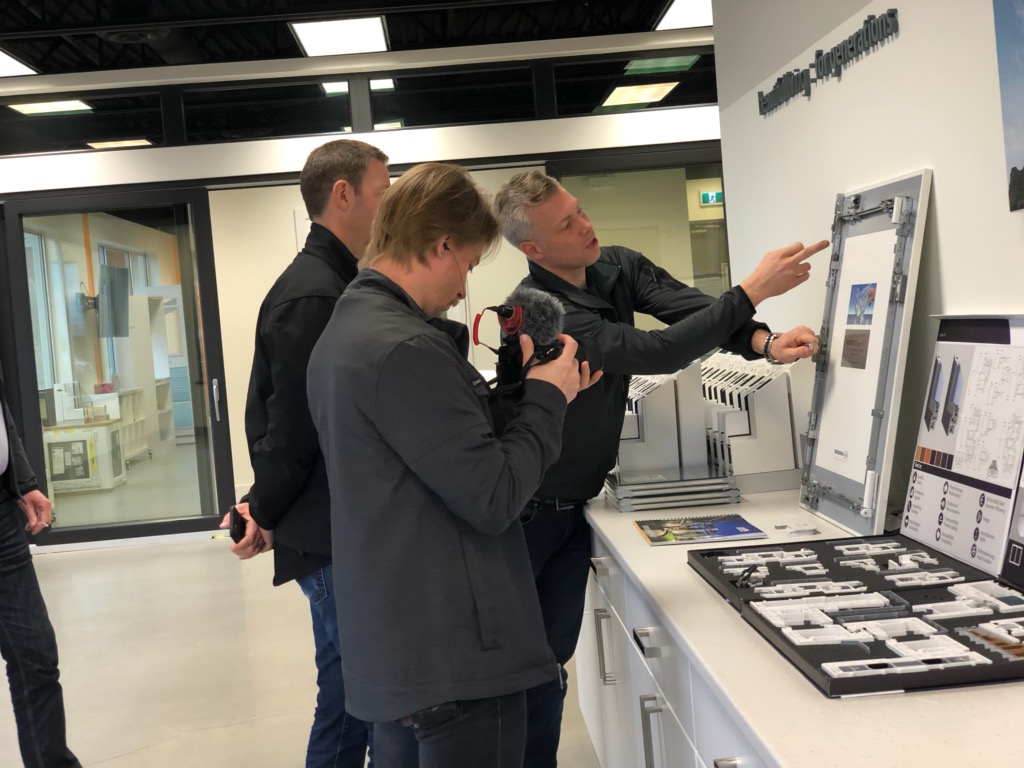 Matt learning about multi-point locking hardware.