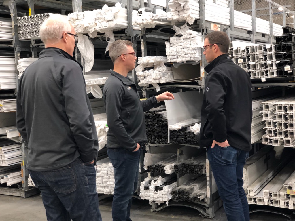 Matt learning about our uPVC window profiles.